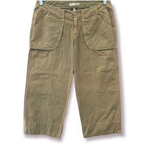 JOIE Gorpcore Khaki Utility Capri Pants Y2K Pedal Pushers Size 27